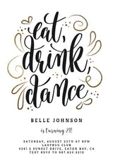 Eat Drink Dance - Invitación De Fiesta